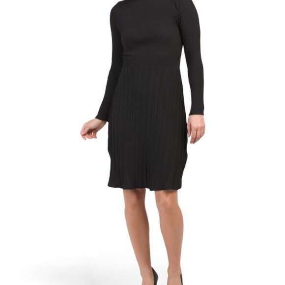 NANETTE LEPORE Pleated Skirt Knit Sweater Dress - Picture 1 of 2